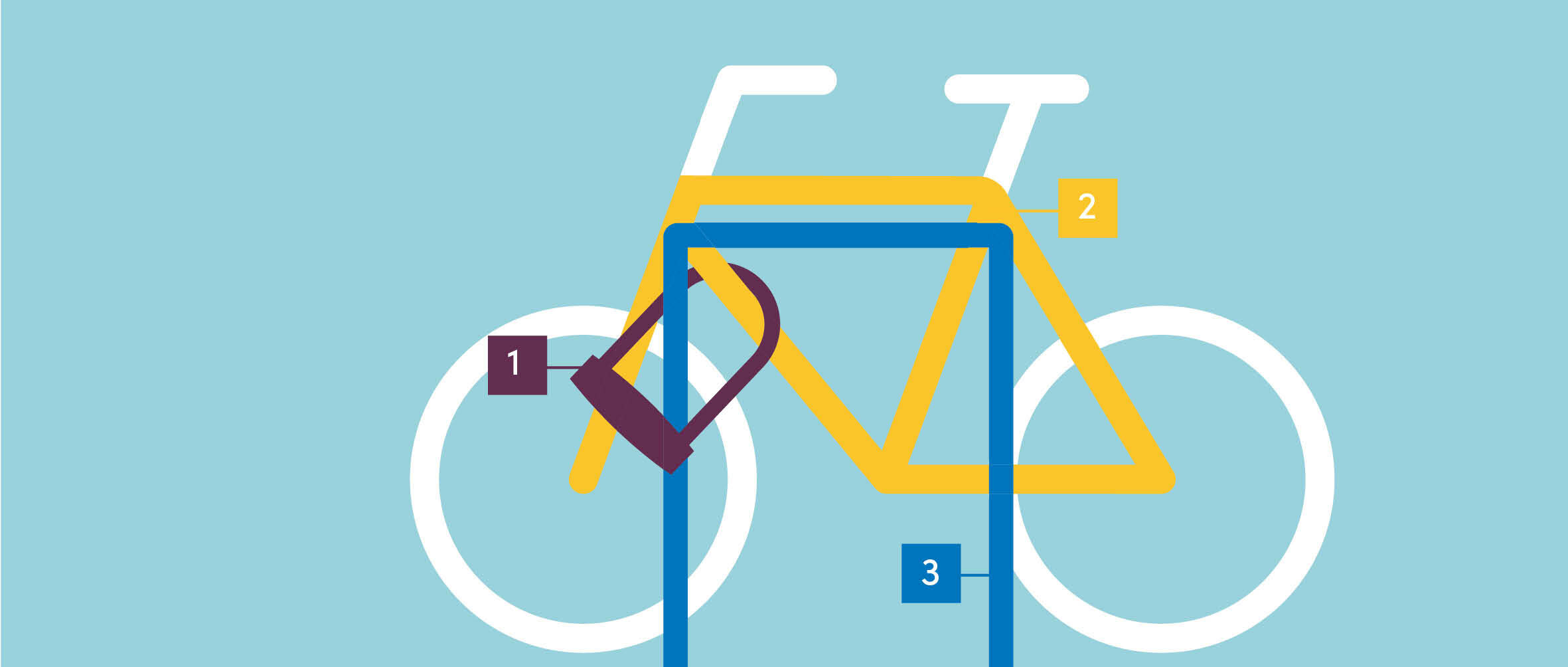 Illustratie hoe je een fiets op slot legt 