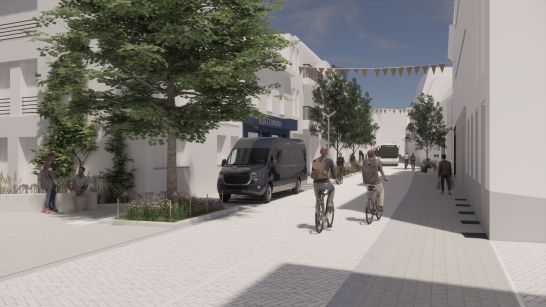 Toekomstbeeld hernieuwde Warandestraat bij Jacobsmarkt