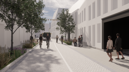 Toekomstbeeld hernieuwde Warandestraat - centrum straat