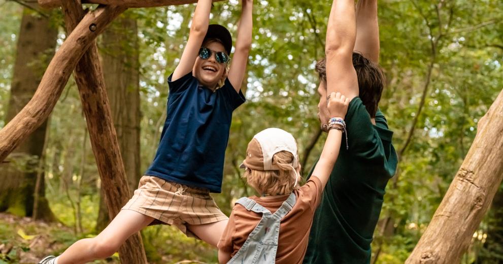 Kinderen spelen in een speeltuin