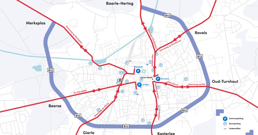De weg naar Turnhout vanuit de omgeving