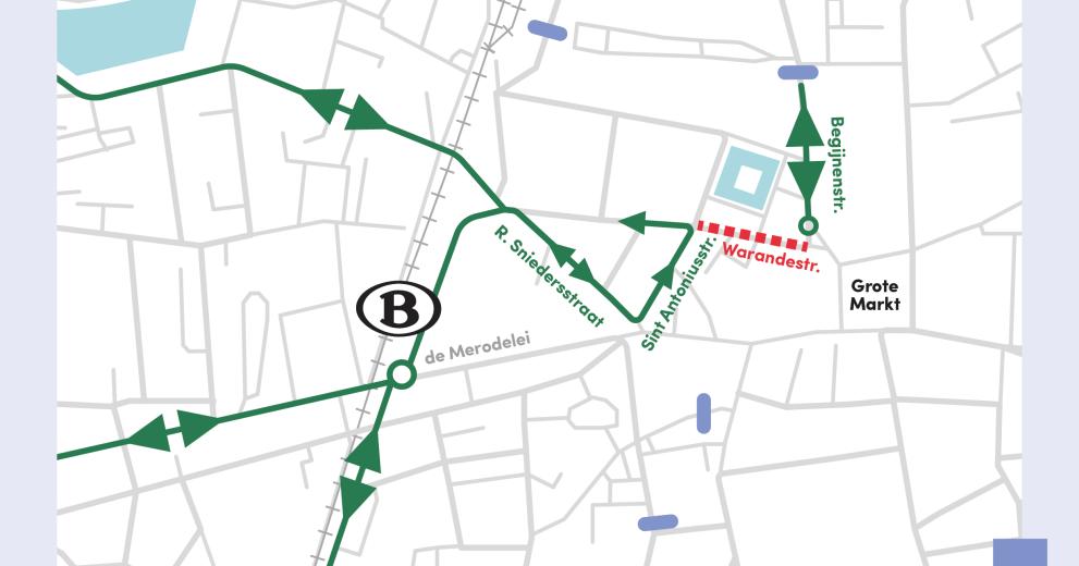 Bereikbaarheid Begijnenstraat, Zegeplein, Warandestraat