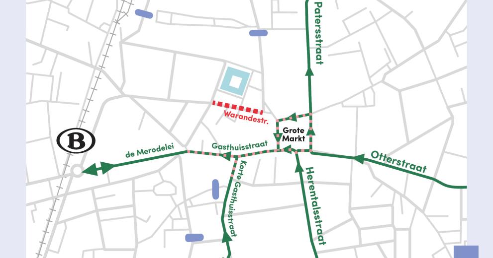 Omleidingskaart Gasthuisstraat en Grote Markt