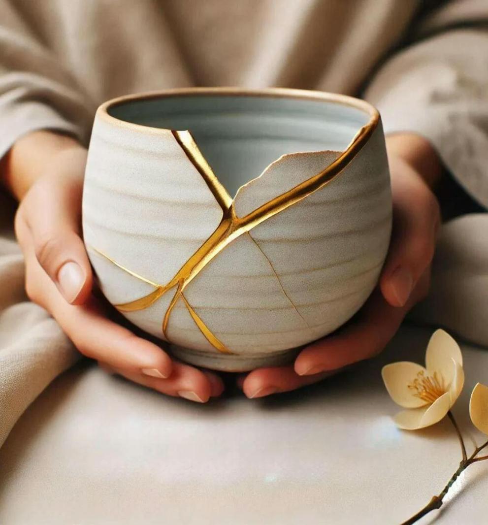 Kintsugi: Scherven met een gouden rand