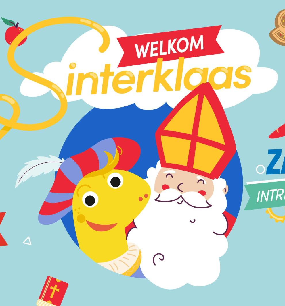 Illustratie Sinterklaas met kindermascotte Binkie