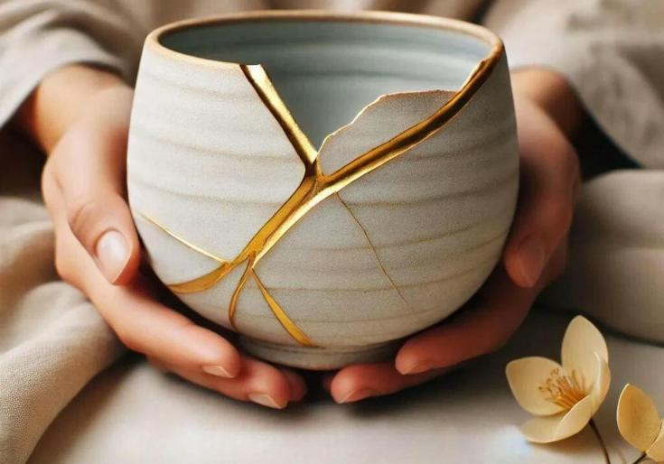 Kintsugi: Scherven met een gouden rand
